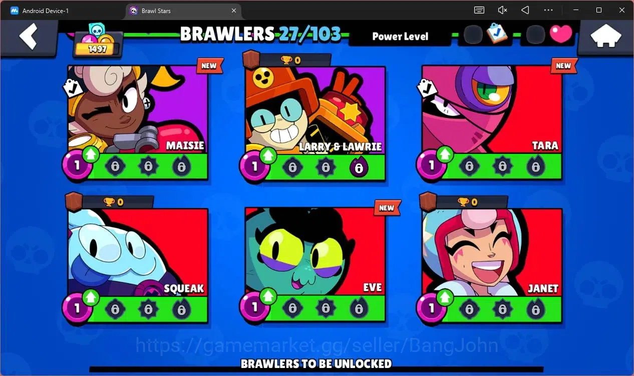 Brawl Stars Accounts Global |1497 Trophy|27 Brawler|2 Max Hypercharge(J image 9
