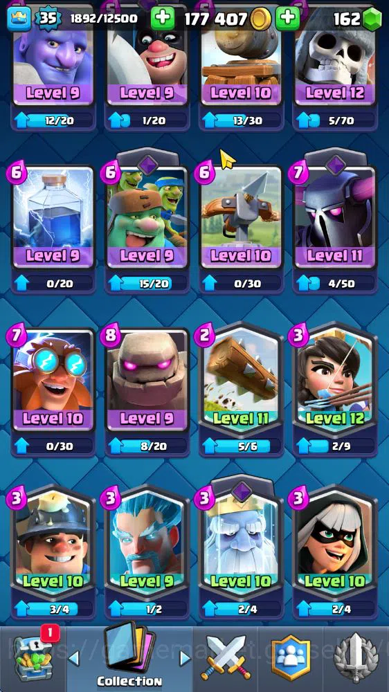 Clash Royale Accounts Midgame Lv 35|Trophy 7914|KTL 12|Limited Skin|Card 118|1 HERO 5 EVO 5 Champ 21 Legendary 33 Epic 30 11