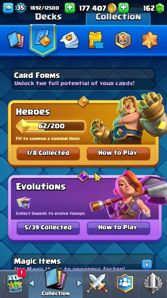 Clash Royale Accounts Midgame Lv 35|Trophy 7914|KTL 12|Limited Skin|Card 118|1 HERO 5 EVO 5 Champ 21 Legendary 33 Epic 30 5
