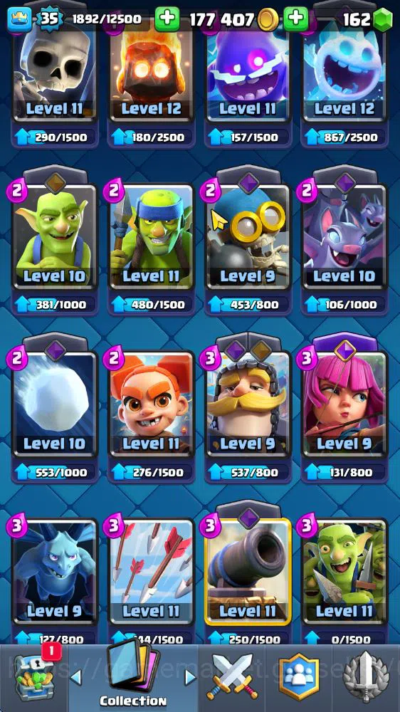 Clash Royale Accounts Midgame Lv 35|Trophy 7914|KTL 12|Limited Skin|Card 118|1 HERO 5 EVO 5 Champ 21 Legendary 33 Epic 30 6