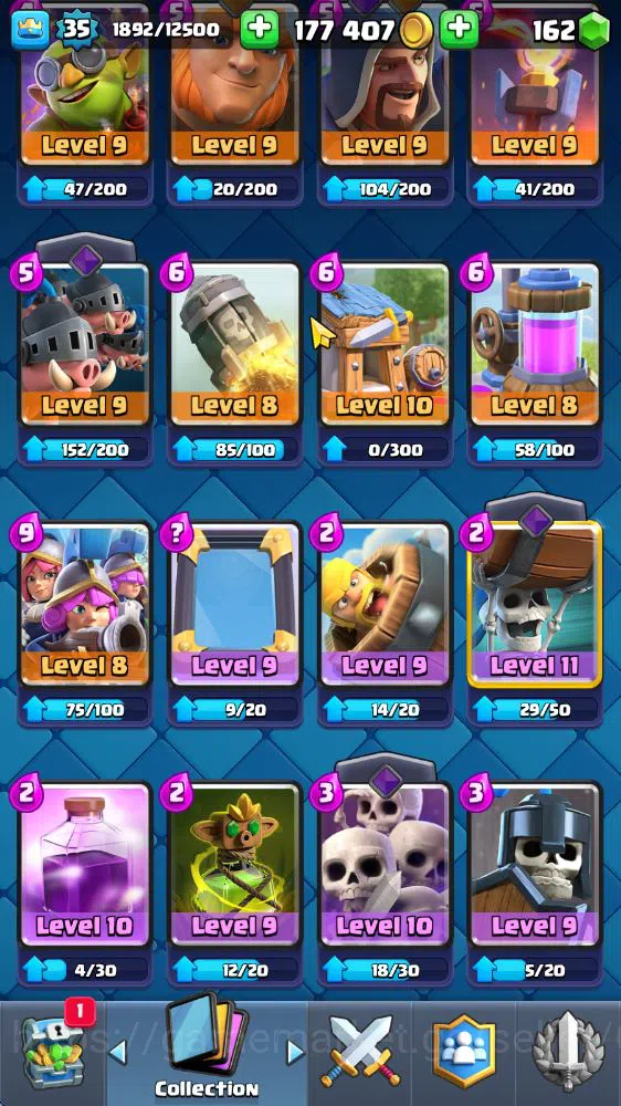 Clash Royale Accounts Midgame Lv 35|Trophy 7914|KTL 12|Limited Skin|Card 118|1 HERO 5 EVO 5 Champ 21 Legendary 33 Epic 30 9