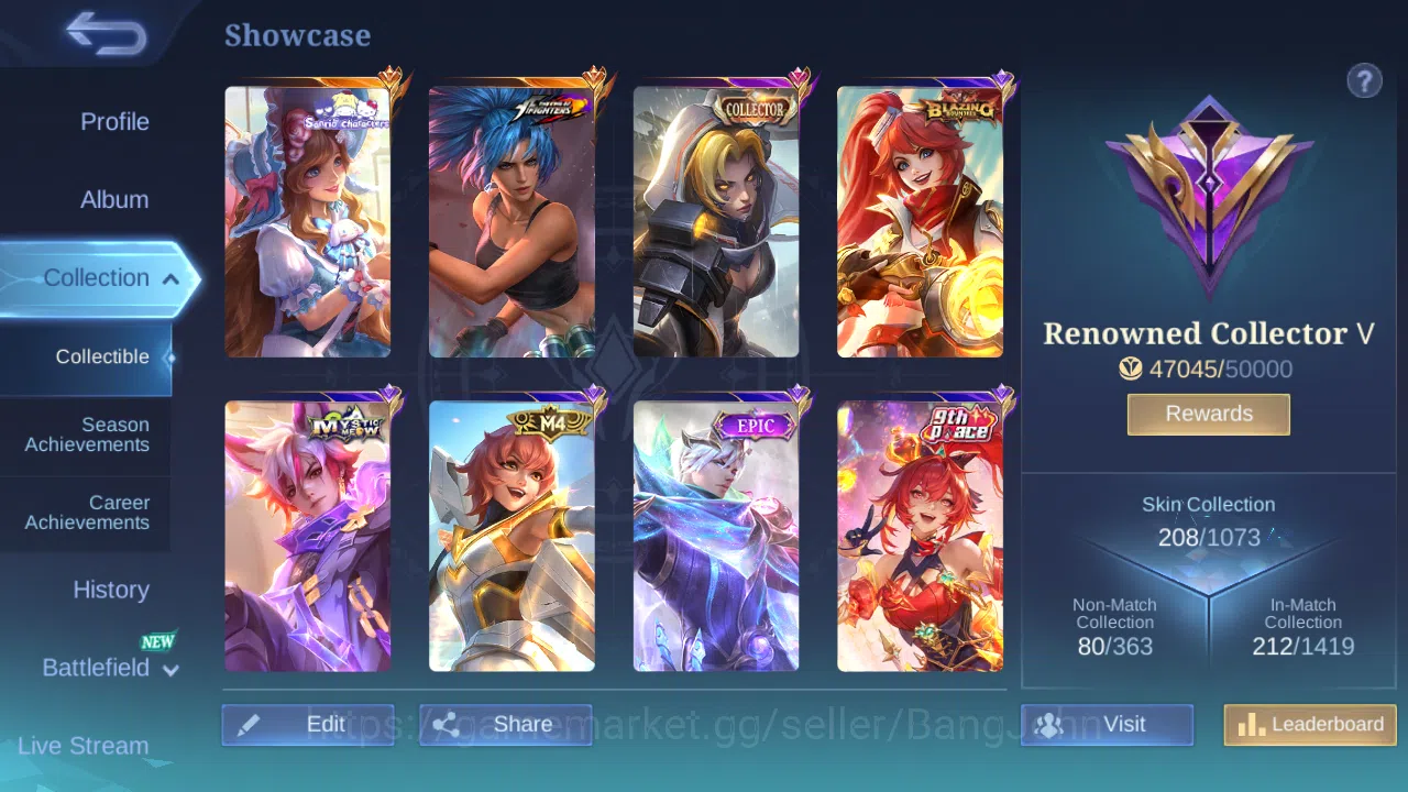 Mobile Legends: Bang Bang Accounts Hero 131 | Skin 208 | Glory | KOF Karina | Sanrio image 2
