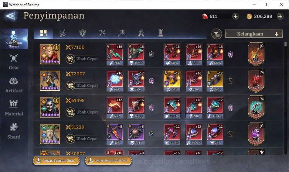 Watcher of Realms Accounts Global 60x|Lv50|1,2M Power|2 Lord [Morrigan,Torodo image 10