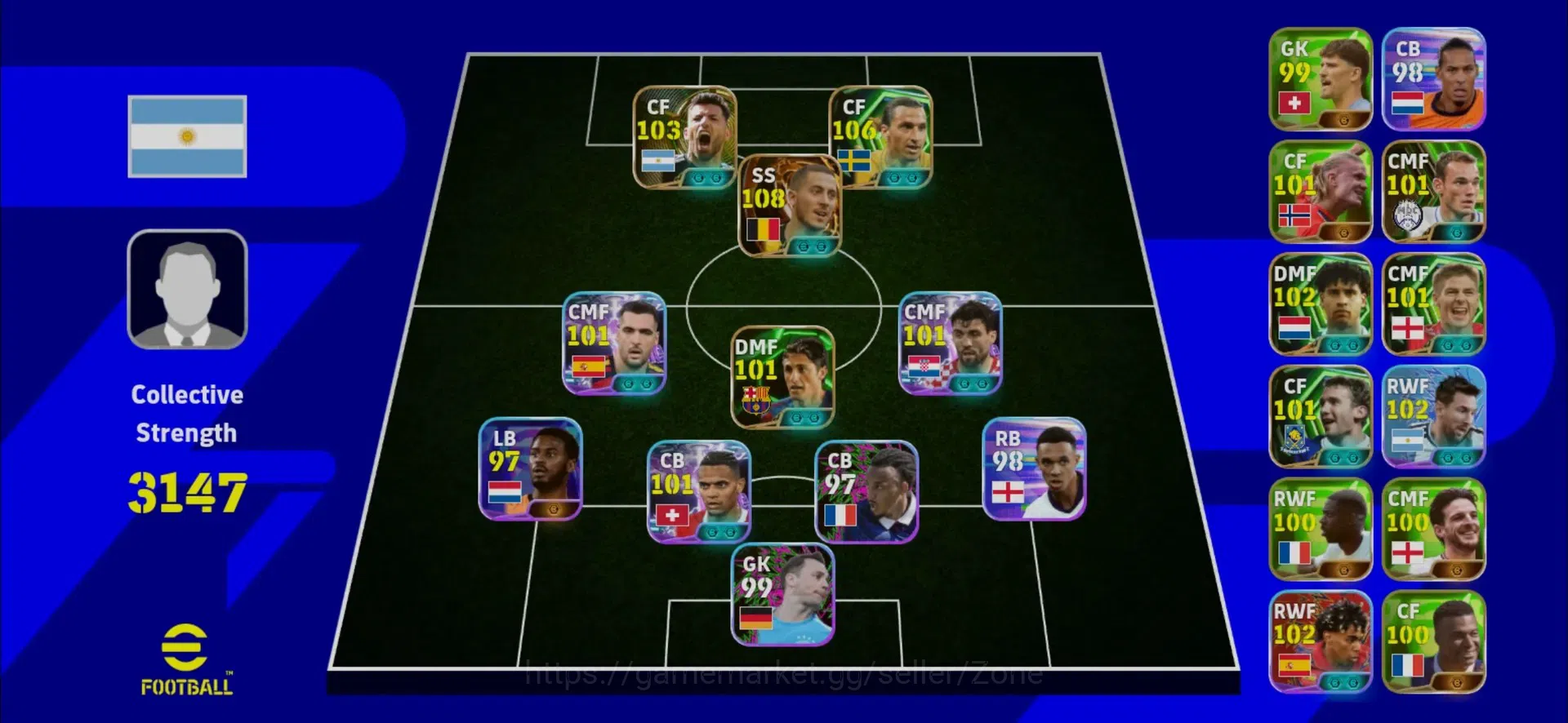 eFootball Accounts Legends & Iconic Players Mobile|BigTime Hazard|Epic Ibrahimovic,Aguero,Rijkaard,Edmilson.Etc|ShowTime 1