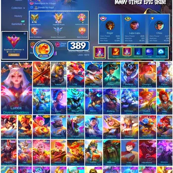 Mobile Legends: Bang Bang Collector #3648 389 Skins | Legend Lunox | Collector Pharsa  image 1