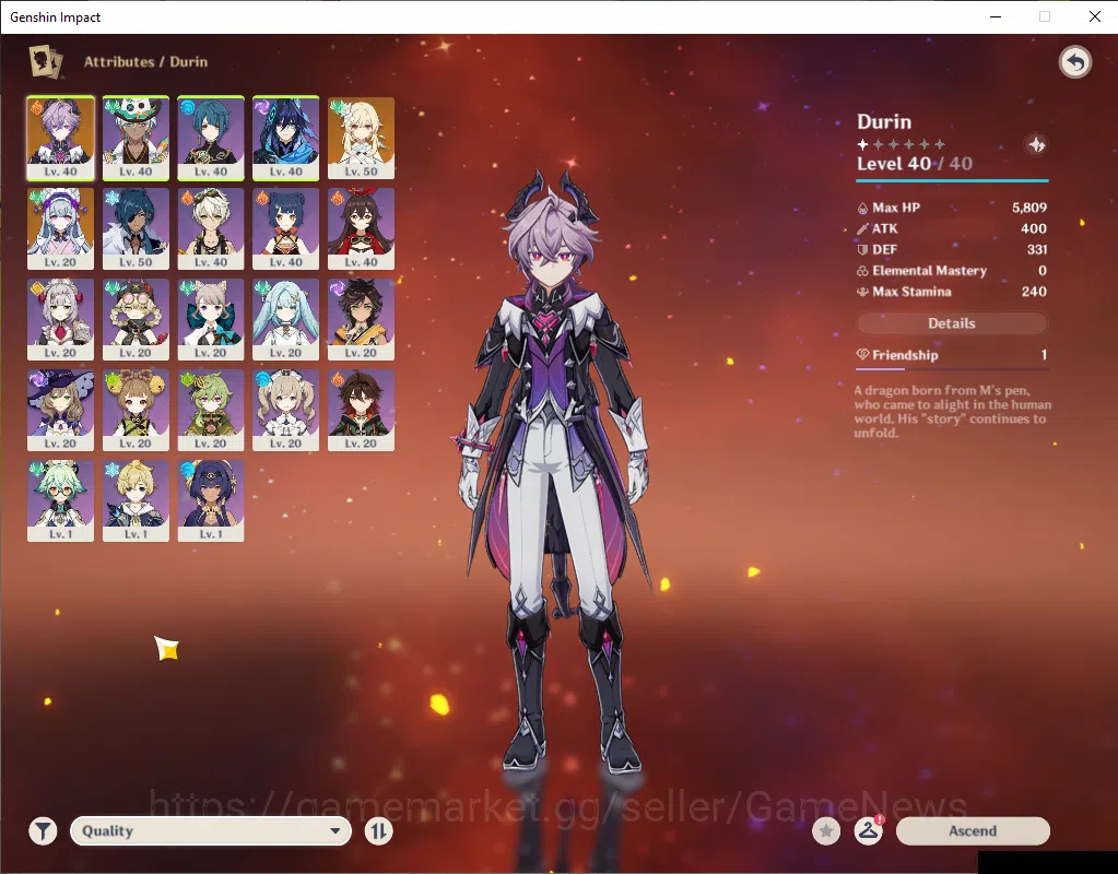 Genshin Impact Accounts ASIA|AR 38|1 Limited+20(4Character)| Durin |Mc Fem image 12