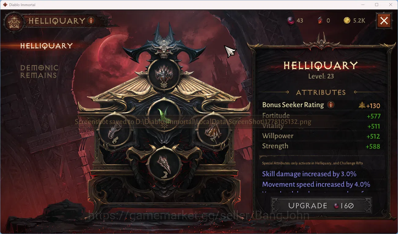 Diablo Immortal Accounts NA-High Heavens CS On | 60 (901) Tempest-Vanquishe image 13