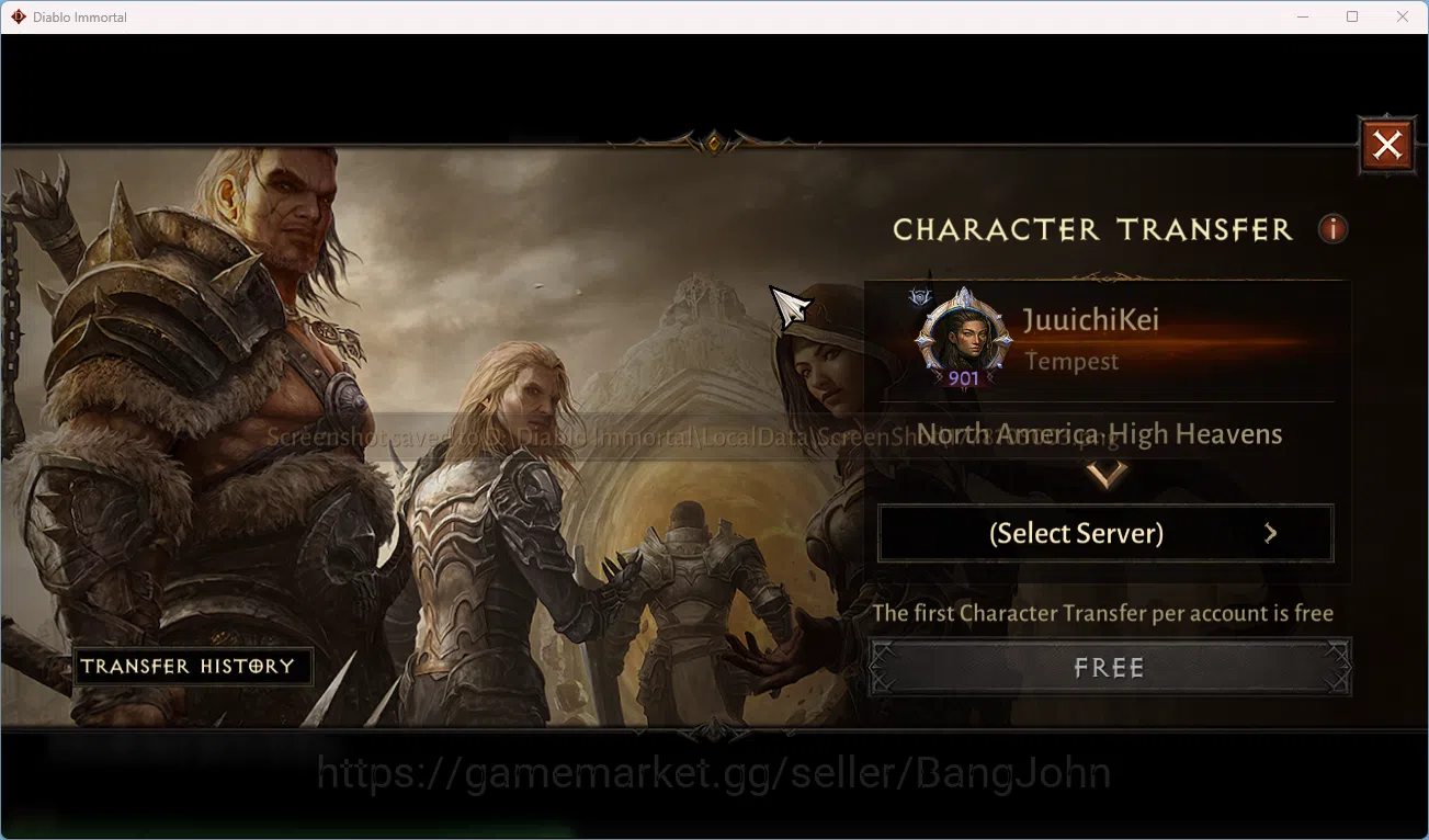 Diablo Immortal Accounts NA-High Heavens CS On | 60 (901) Tempest-Vanquishe image 3