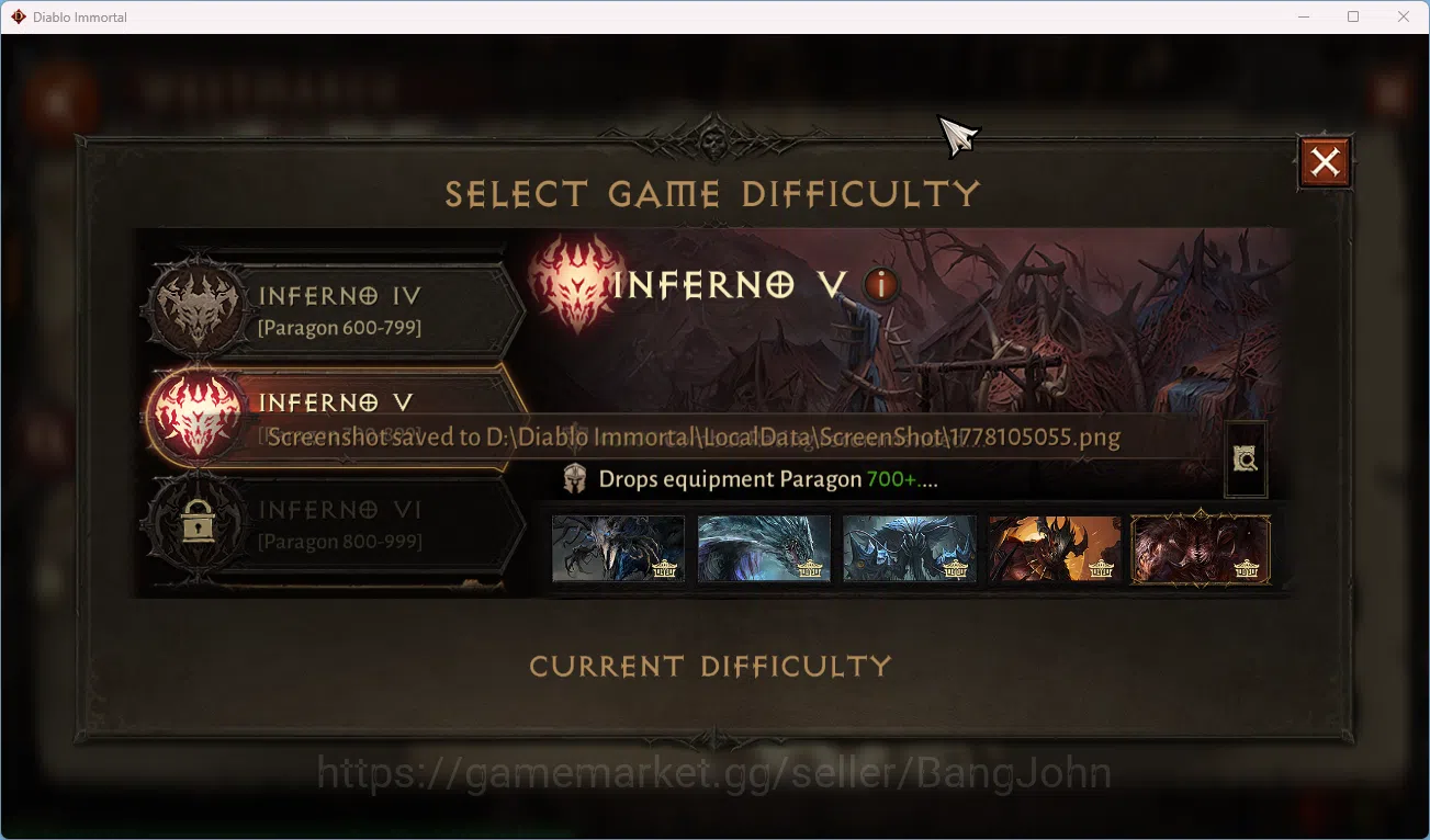 Diablo Immortal Accounts NA-High Heavens CS On | 60 (901) Tempest-Vanquishe image 9