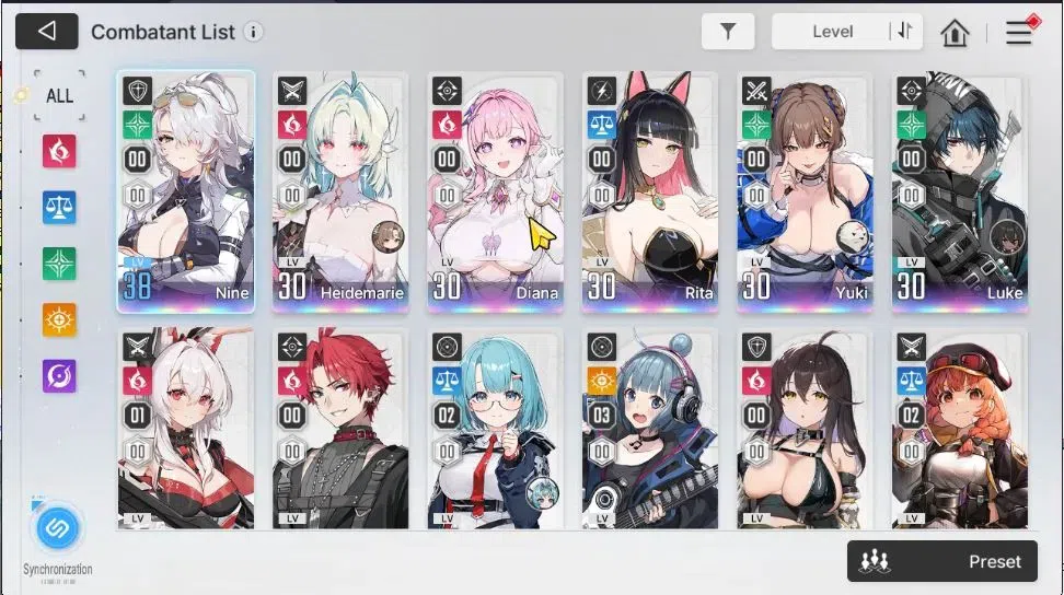 Chaos Zero Nightmare Accounts GLOBAL Lv 34|6 SSR[Heidemari,Diana,Rita,Nine,Haru, image 3