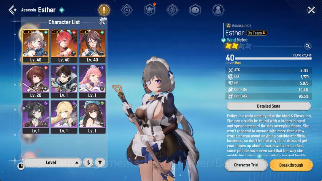 Mongil:Star Dive Accounts Global | Lv 32 Mid Game | 3 SSR (Esther+Sign, Flar image 2
