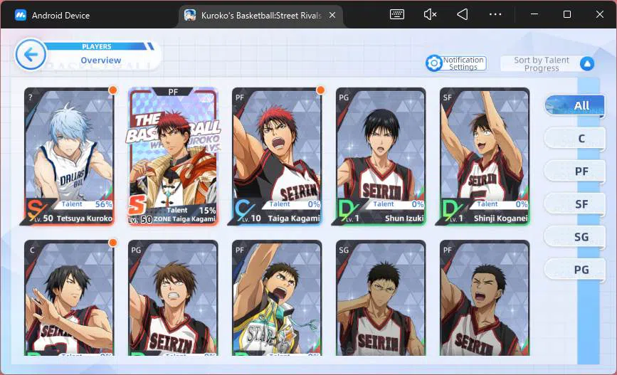 Kuroko's Basketball Street Rivals Accounts SEA|SV29|Lv20|DM 4332|Tetsuya Kuroko A2,Zone Taiga image 8