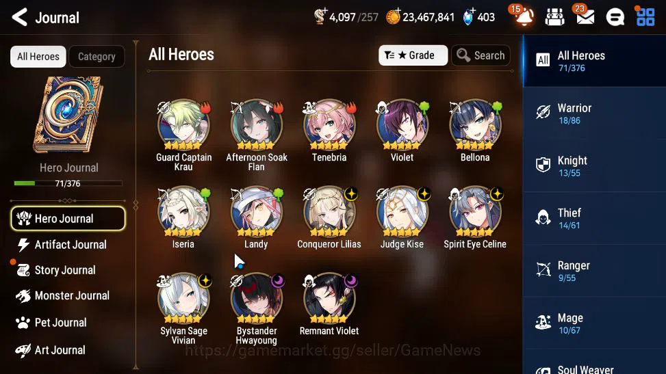 Epic Seven Accounts Starter ASIA Unverif|5 ML(SS Vivian, SE Celine, BHwayoung, CLilias, Etc)+ Iseria,GC Krau,etc|PoH ON|4K 7