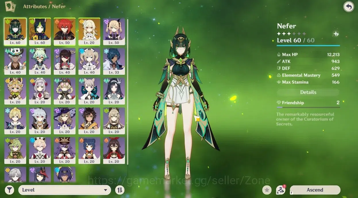 Genshin Impact Accounts Reroll ASIA|AR35|(Nefer,Tighnari,Diluc)|MC Female|Low Explore|TakeMail(GI752Z) 1