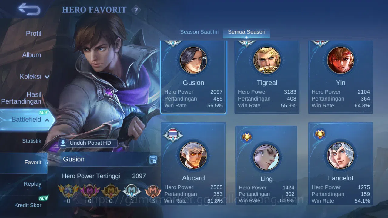 Mobile Legends: Bang Bang Accounts GLOBAL Hero 118 Skin 200 | Annual Sun | CC Nata |  image 16