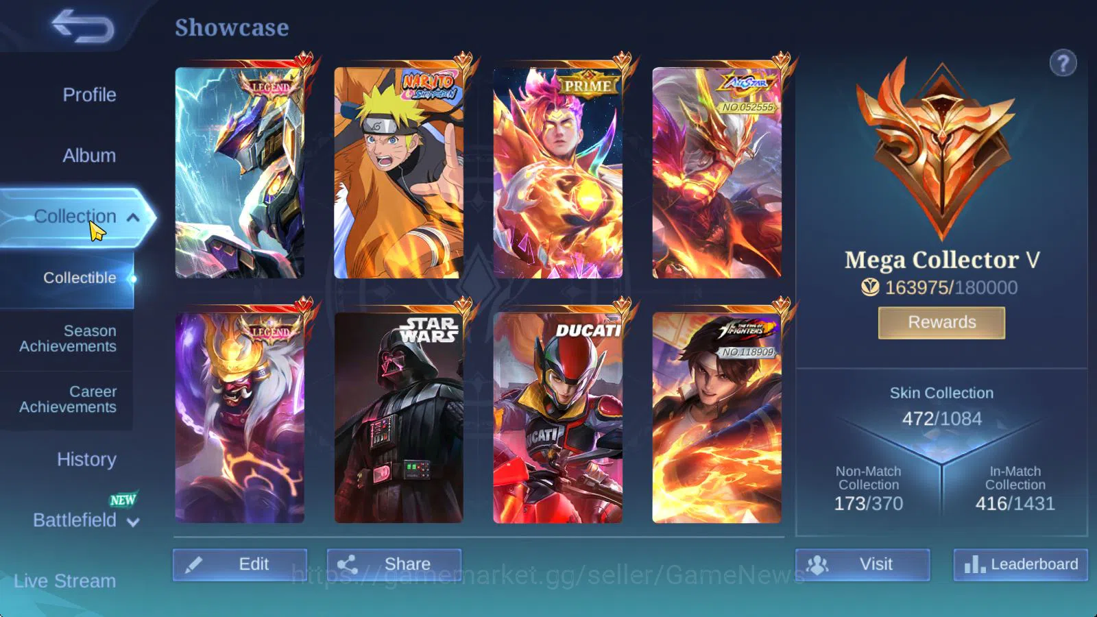 Mobile Legends: Bang Bang Accounts Hero 132|Skin 472|Legend [Franco,Saber],Ducati Iri image 2