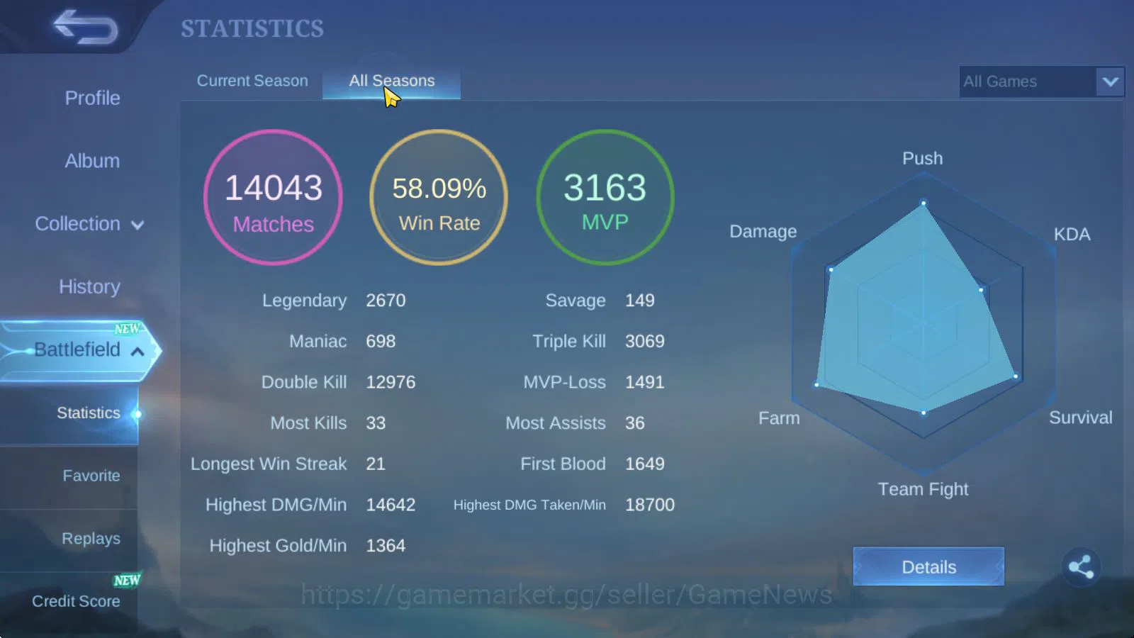 Mobile Legends: Bang Bang Accounts Hero 132|Skin 472|Legend [Franco,Saber],Ducati Iri image 5