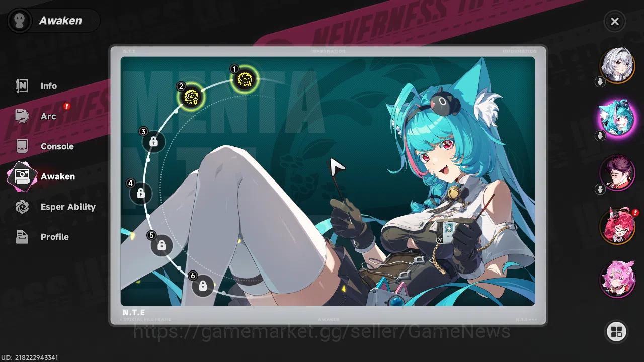 Neverness to Everness Accounts GLOBAL EU|HL 3| 1 SSR (Nanally)+1 Selector On| 6 S image 8