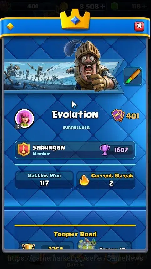 Clash Royale Accounts LV 401|Troph 3254|KTL 10|Card 50/121|1 Hero 3 EVO image 2