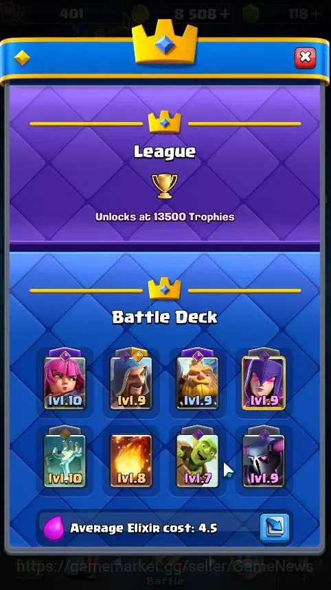Clash Royale Accounts LV 401|Troph 3254|KTL 10|Card 50/121|1 Hero 3 EVO image 5