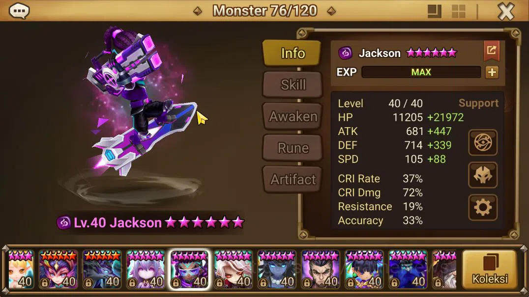 Summoners War: Sky Arena Accounts Mid-Game ASIA Lv73|2 LD(Werner,Jackson)|33 NB5(7R1X,Liam,Etc)+72 6 12