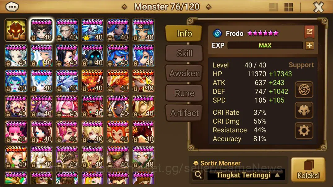 Summoners War: Sky Arena Accounts Mid-Game ASIA Lv73|2 LD(Werner,Jackson)|33 NB5(7R1X,Liam,Etc)+72 6 16