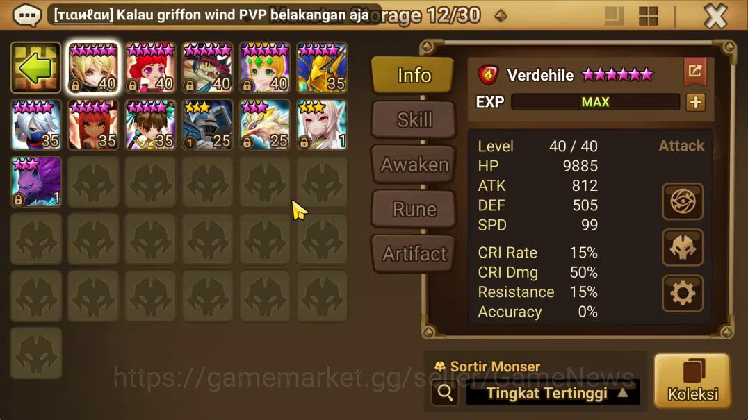 Summoners War: Sky Arena Accounts Mid-Game ASIA Lv73|2 LD(Werner,Jackson)|33 NB5(7R1X,Liam,Etc)+72 6 19