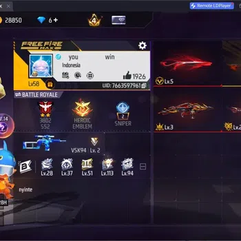 Free Fire Accounts Indonesia | 3 EVO (M1887-Scorpio Shatter Lv5, More)| 3 Skins M1887-Mamba Gnaw| Electrify Bunny Bp | Check