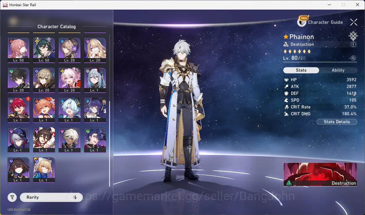 Honkai Star Rail Accounts Others ASIA|TL 65|9 Limit|PremTeam(Phainon,Sunday,Cerydra,DanHeng 16
