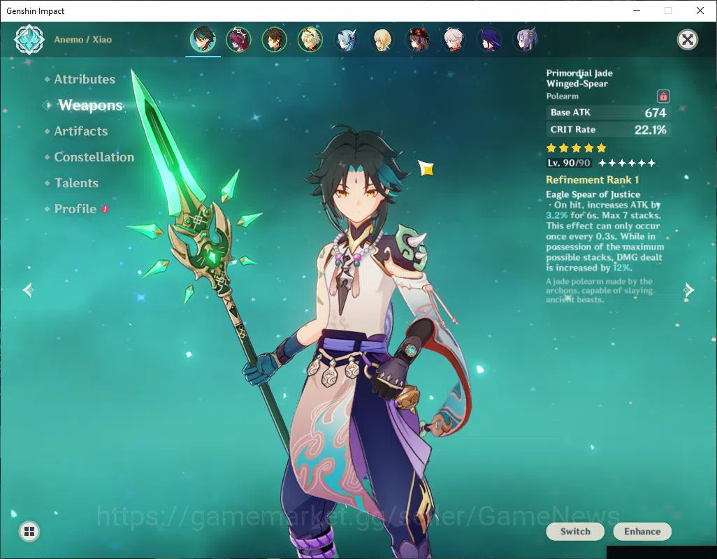 Genshin Impact Accounts Mid Game ASIA|AR 56|7 Limited +3 [5 Star's Weapon]|Xiao+Sign [Nilou,Raiden,Kazuha,Zhongli,Hu Tao 2