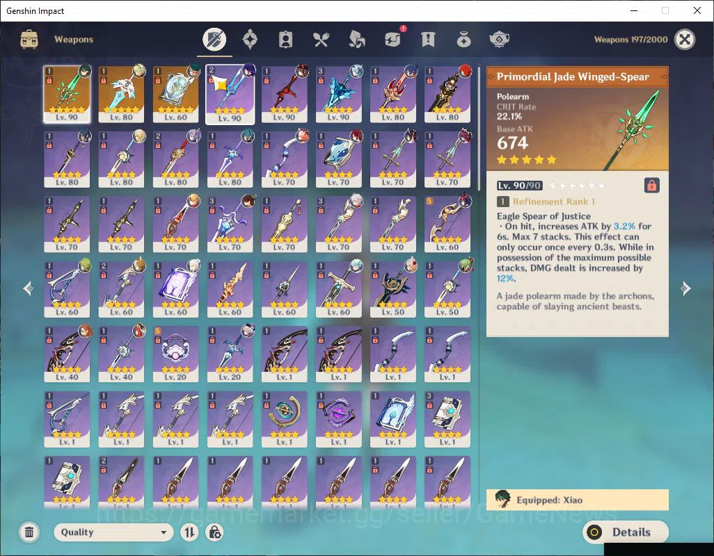 Genshin Impact Accounts Mid Game ASIA|AR 56|7 Limited +3 [5 Star's Weapon]|Xiao+Sign [Nilou,Raiden,Kazuha,Zhongli,Hu Tao 3