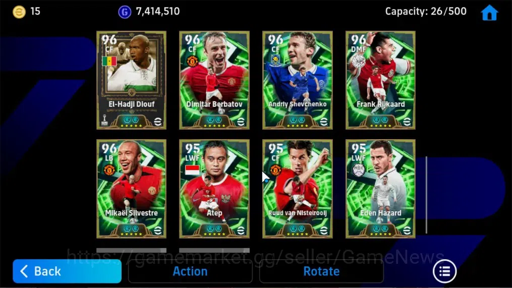 eFootball Accounts Legends & Iconic Players Android|BigTime G.Buffon,Ronaldinho,K.Kvaratskhella,26 Epic 12
