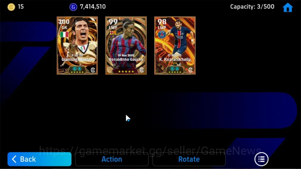 eFootball Accounts Legends & Iconic Players Android|BigTime G.Buffon,Ronaldinho,K.Kvaratskhella,26 Epic 9
