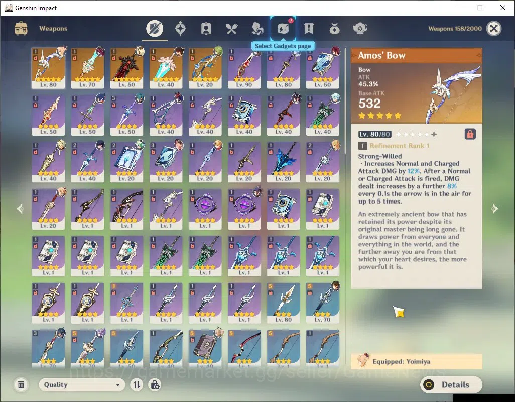 Genshin Impact Accounts ASIA|AR 55|5 Limited + 5 (*5 Weapon)|HuTao,Ayato,Y image 3