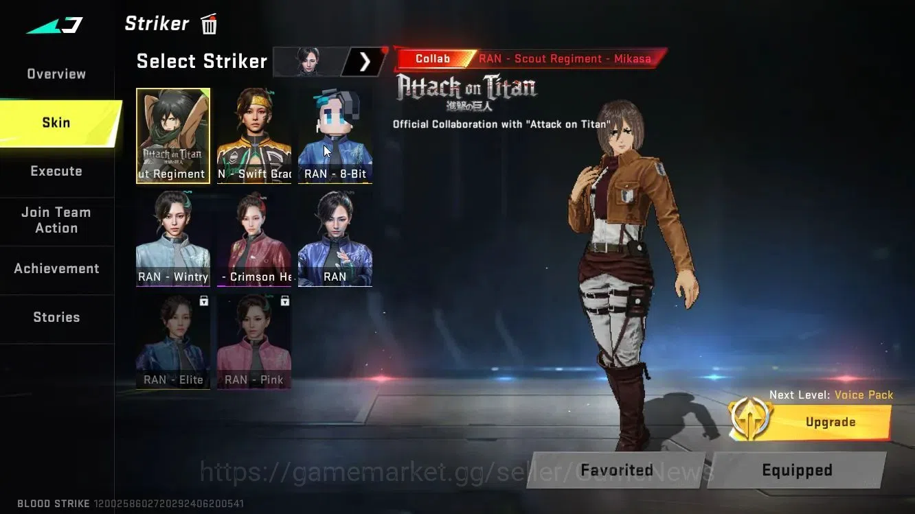 Blood Strike Accounts Asia| Collab AOT [Mikasa,M700]+BLEACH[Byakuya,Tosh image 4