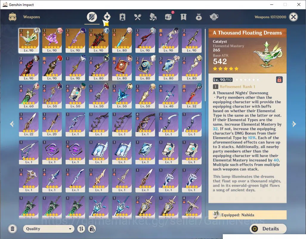 Genshin Impact Accounts Asia|AR 57|9Limited+5(*5weapon)|[Nahida,Yaemiko,Ra image 4