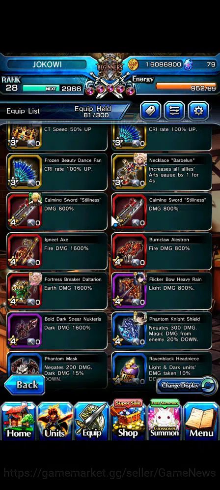 Grand Summoners Accounts Mid-Game Global|Rank 28|Fresh Story 11 Ascend|EmiyaTW,S Miyu,Miracle 10