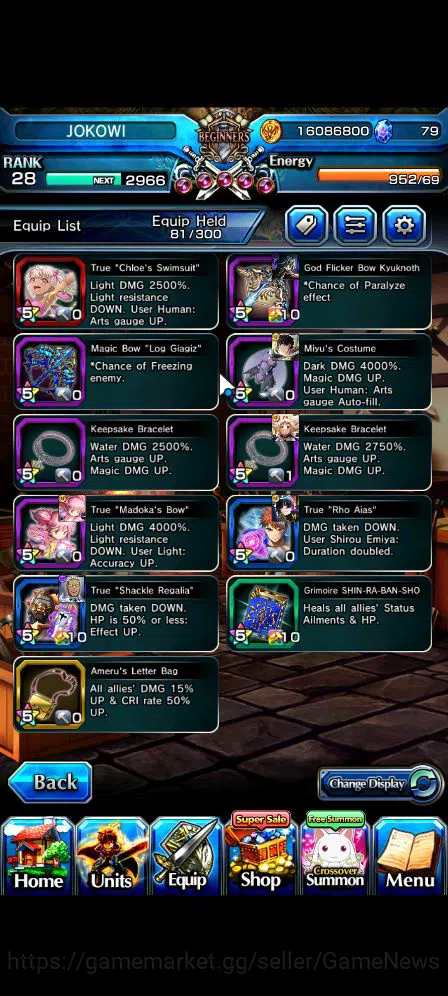 Grand Summoners Accounts Mid-Game Global|Rank 28|Fresh Story 11 Ascend|EmiyaTW,S Miyu,Miracle 12