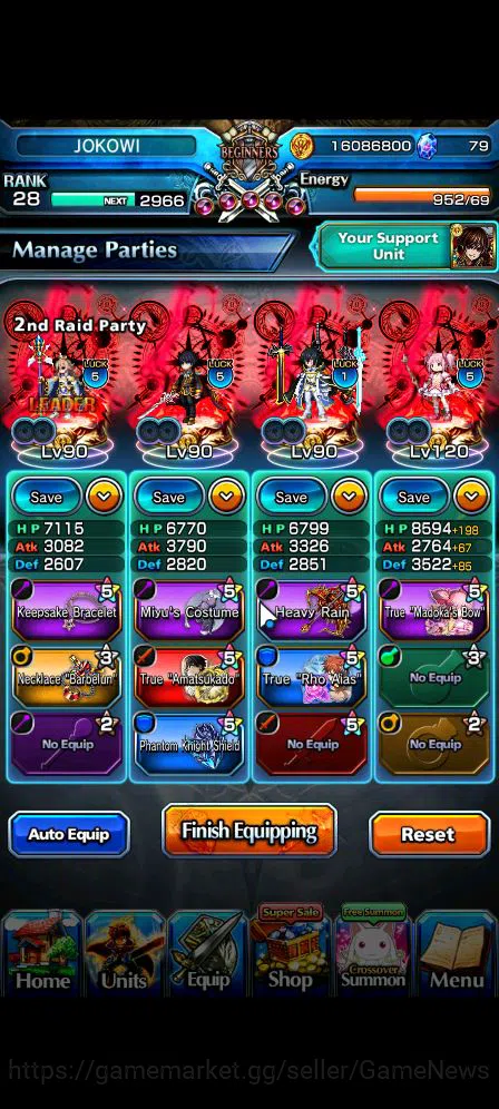 Grand Summoners Accounts Mid-Game Global|Rank 28|Fresh Story 11 Ascend|EmiyaTW,S Miyu,Miracle 2