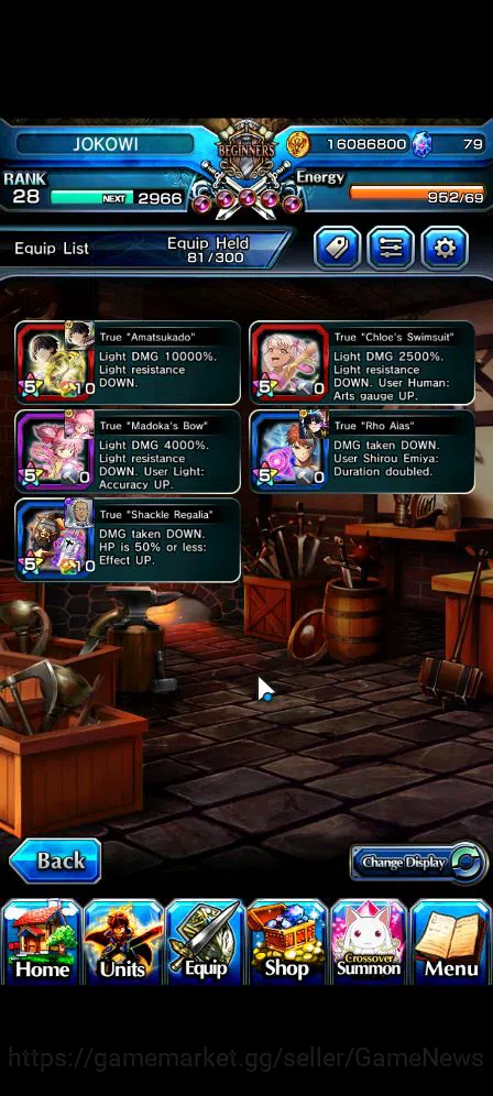 Grand Summoners Accounts Mid-Game Global|Rank 28|Fresh Story 11 Ascend|EmiyaTW,S Miyu,Miracle 4