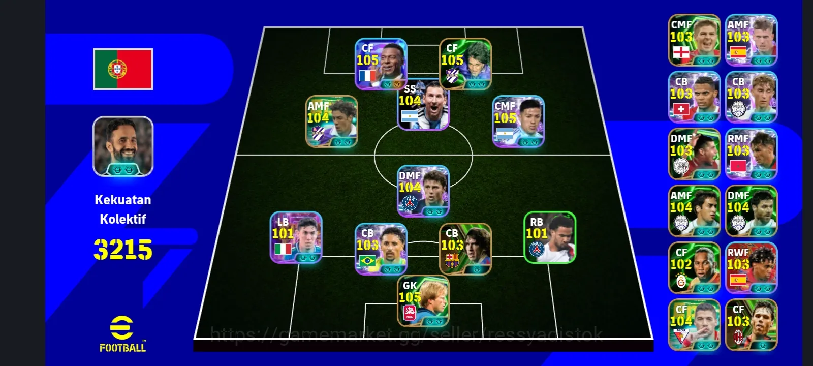 eFootball Accounts Legends & Iconic Players EFOOTBALL COLECTIVE 3215+ | SHOWTIME MBAPPE NEW,G BATISTUTA ANOMALI,ENZO 1