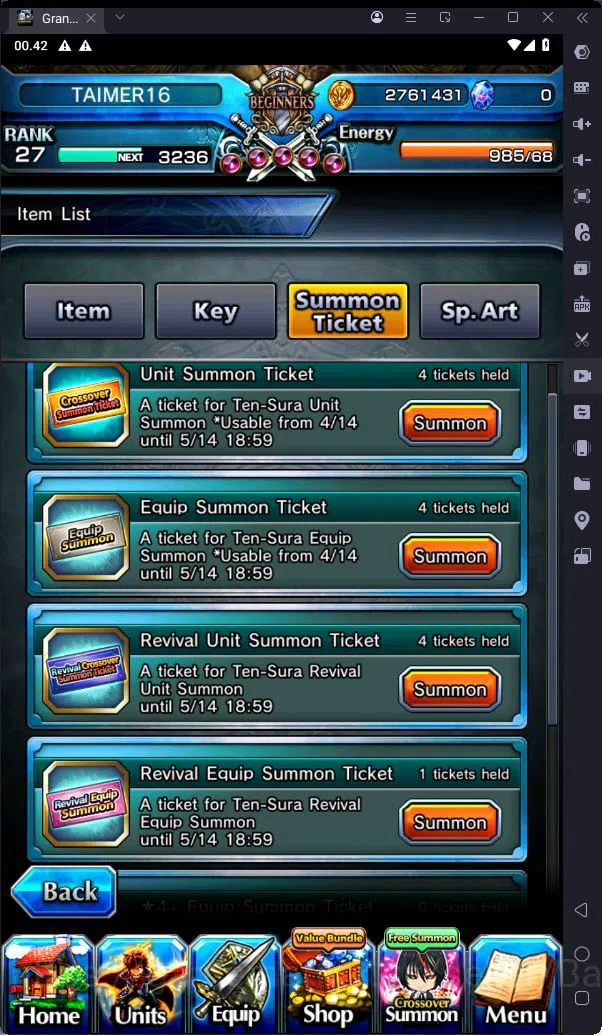 Grand Summoners Accounts [GLOBAL] Rank 27 | 11 Ascend | Summer Miyu | Kiris image 5