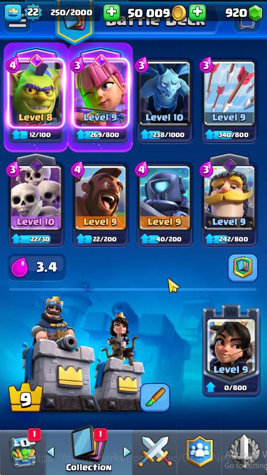 Clash Royale Accounts Starter Lv 22|Trophy 3175|KTL 9|Limited Skin|Card 56| 2 EVO 12 Epic 20 Rare 24 Common | 1 Wild Shard 4