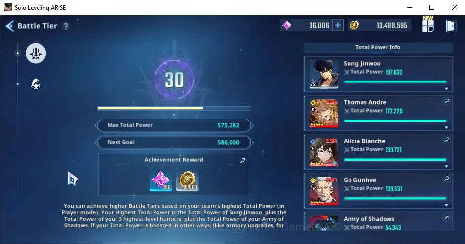 Solo Leveling: ARISE Accounts BT 575K| 15 SSR | ThomasA5+SignA2,Go GunheeA5+Sign,Cha HaeinA5+SignA4,BlancheA6+Sign3 and 8