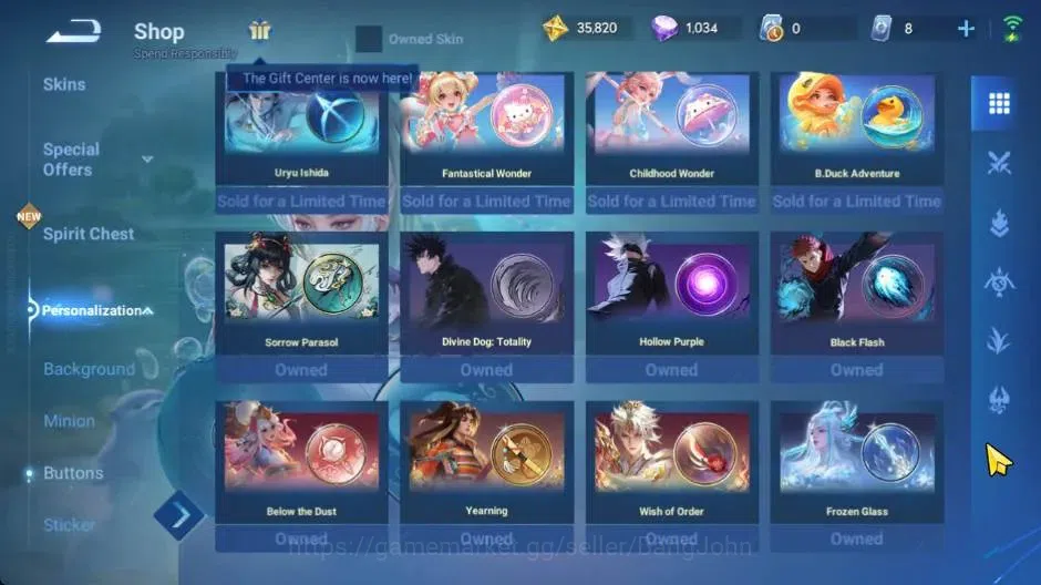Honor of Kings Accounts Global | 112H 138S | JJK Gojo, JJK Megumi, JJK Yuj image 6