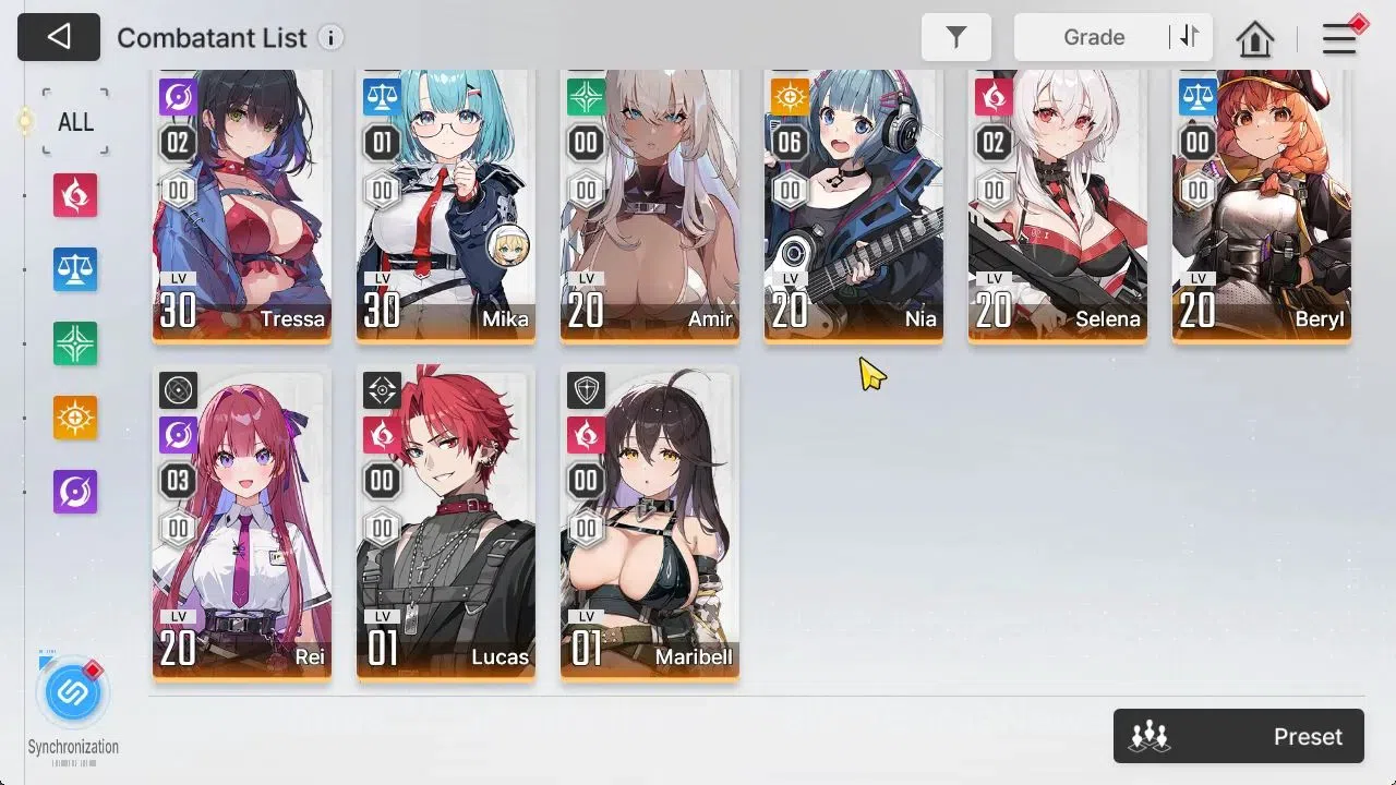 Chaos Zero Nightmare Accounts GLOBAL Lv 33|5 SSR[HaideMarie,Rita,Narja+Sign,Veronica,Orlea]|10 SR[NiaM6,TressaM2,Etc]|6 SR 5