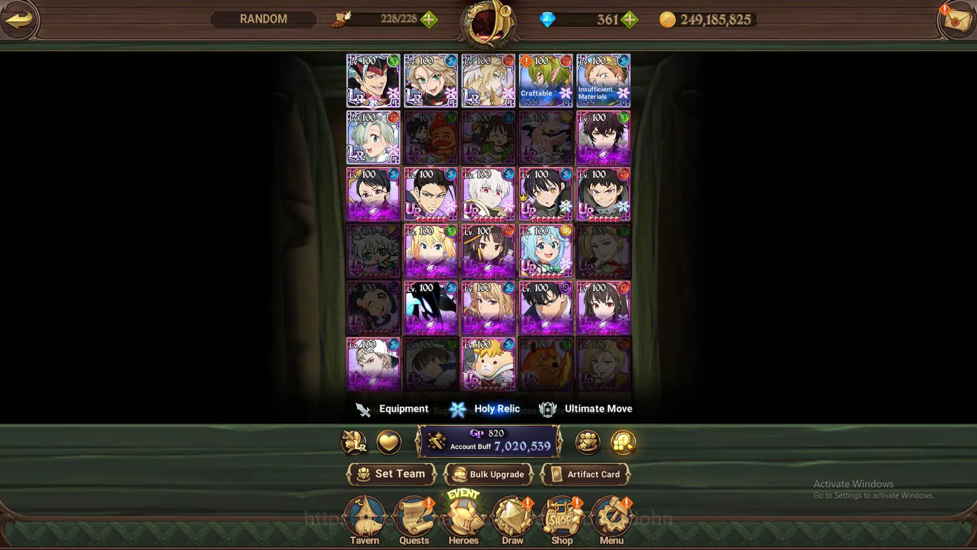 The Seven Deadly Sins: Grand Cross Accounts Others ASIA | 7M CC | DM 361 + LS 45| 6 LR | Many Collab |Many UR Meta | More 12