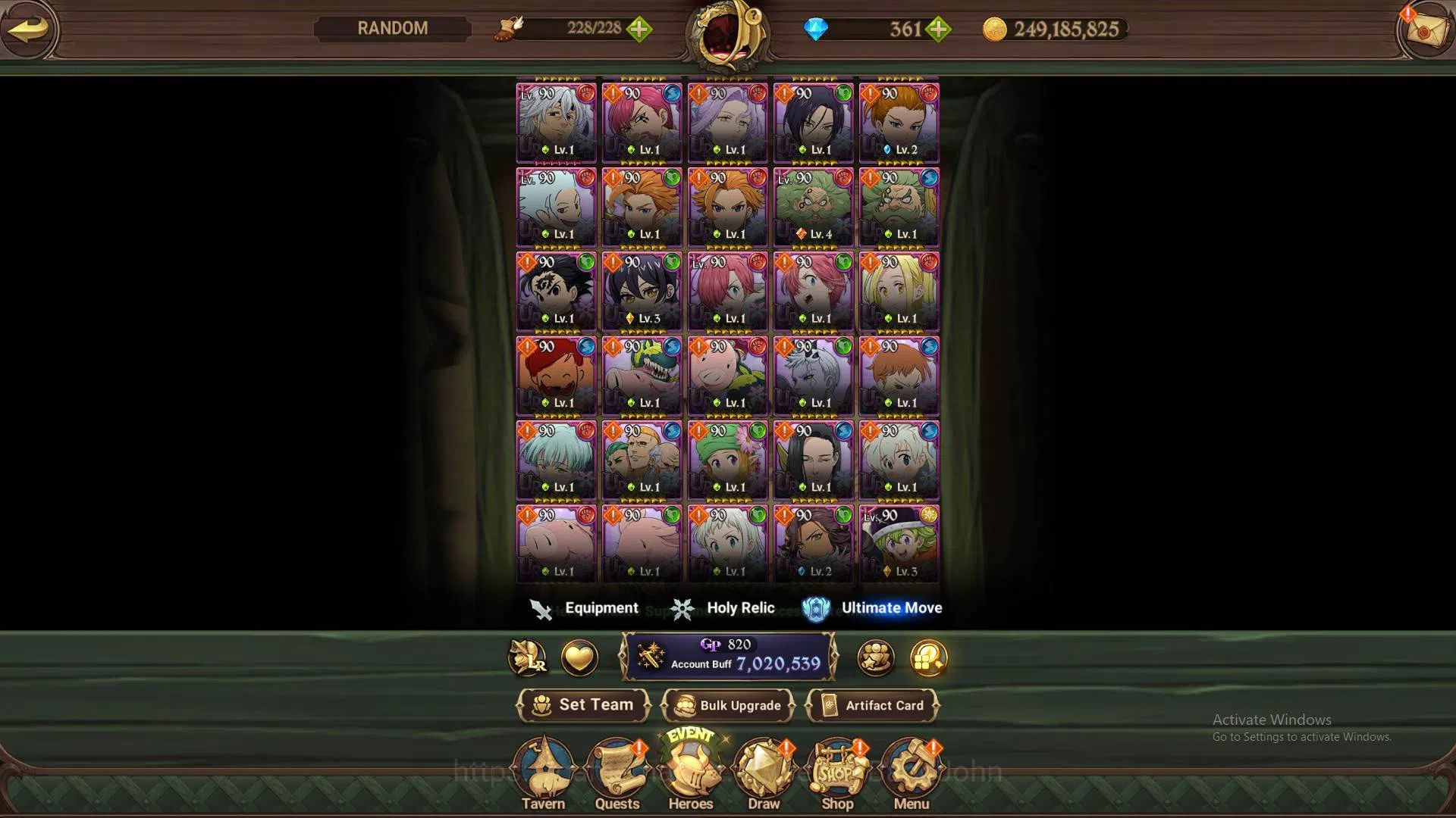 The Seven Deadly Sins: Grand Cross Accounts Others ASIA | 7M CC | DM 361 + LS 45| 6 LR | Many Collab |Many UR Meta | More 15