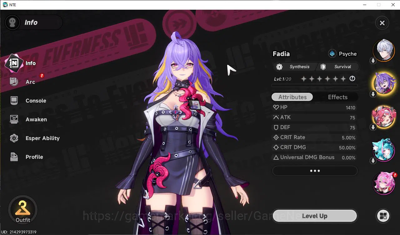 Neverness to Everness Accounts GLOBAL EU Bonus All Server|HL 3| 1 SSR Limited Nan image 2