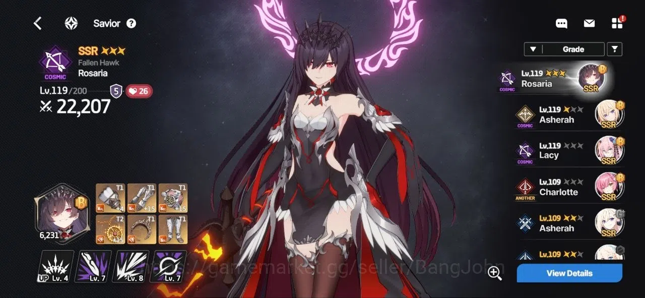 StarSavior Accounts ASIA | Lvl 31 | 22 SSR Rosaria, Asherah, Lacy, Cha image 2